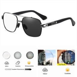 Metal Premium Photochromic Reading Glasses Men Square Presbyopic Glasses Women Fashion Discolored Glasses Customized Diopter