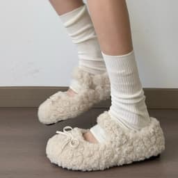 Short Plush Women Flats Loafers Shoes Comfort Round Toe Soft Sole Shoes Autumn Winter Outdoor Warm Cotton Grandma's Shoes