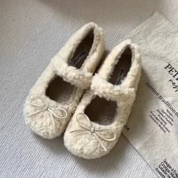 Short Plush Women Flats Loafers Shoes Comfort Round Toe Soft Sole Shoes Autumn Winter Outdoor Warm Cotton Grandma's Shoes