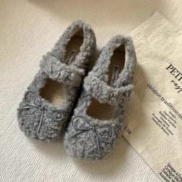 Short Plush Women Flats Loafers Shoes Comfort Round Toe Soft Sole Shoes Autumn Winter Outdoor Warm Cotton Grandma's Shoes