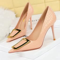 BIGTREE Shoes Women 10 Cm Metal Buckle Ladies Pumps Luxury Women's Banquet Shoes Stilettos High Heels Women Sexy Party Shoes