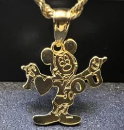 18K Gold Plated Betty Boop Necklace Poker Butterfly Pendant Necklace