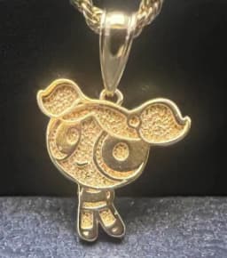 18K Gold Plated Betty Boop Necklace Poker Butterfly Pendant Necklace
