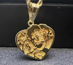 18K Gold Plated Betty Boop Necklace Poker Butterfly Pendant Necklace