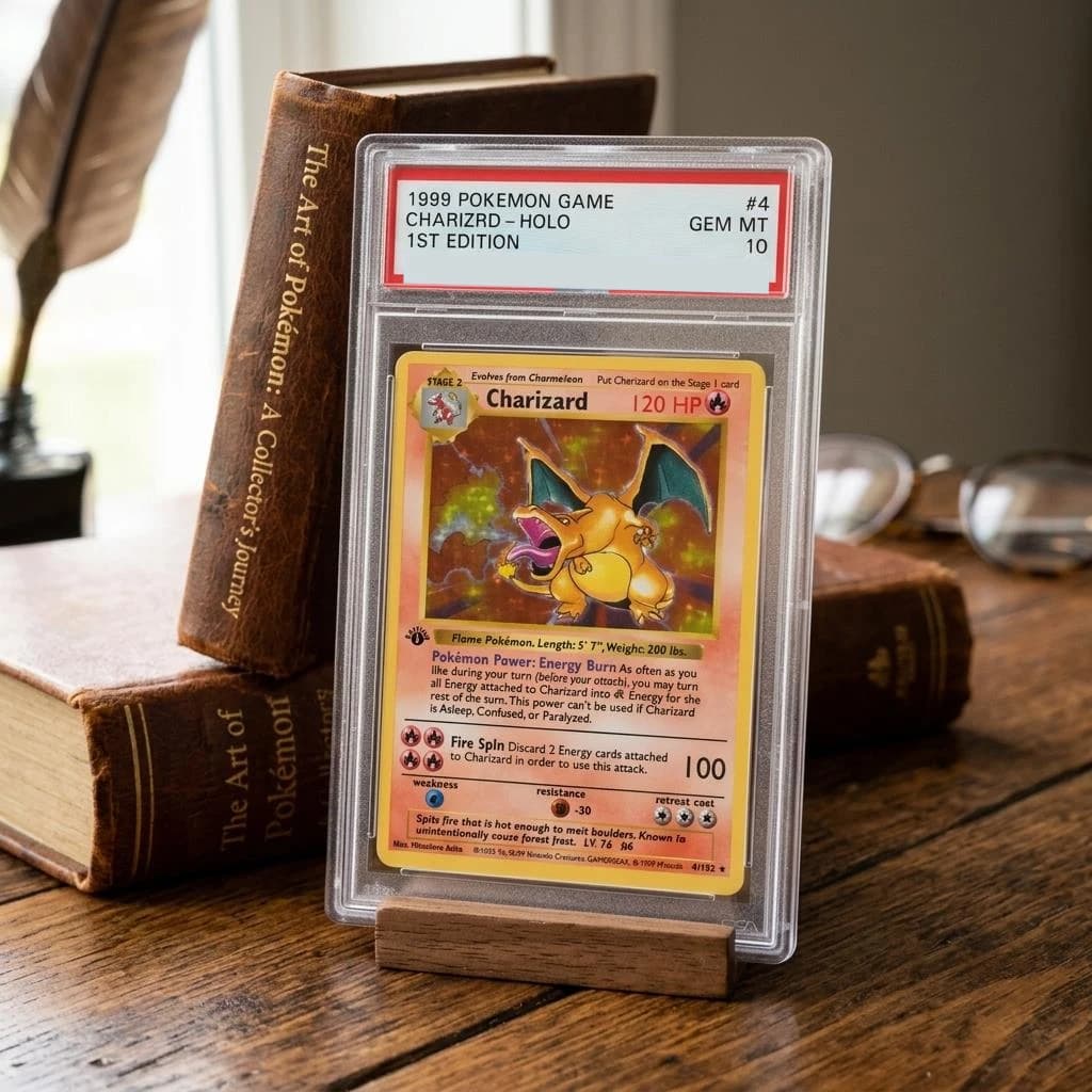 1999 Charizard 4/102 1st Edition Base Set Rare Non-Holo Vintage Mitsuhiro Arita WOTC Fire Type Display Collectible Gift