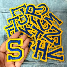 26PCS A-Z English Letter Embroidered Patches Jersey Uniform Hats Jeans Embroidery DIY Iron On Patches For Clothing Sew Stickers