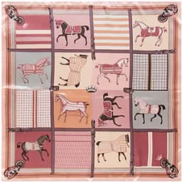 Women Scarf Luxury Brand Horse Carriage Print Hijab Silk Satin Shawl Foulard Square Head Scarves Wraps For Ladies 90x90CM