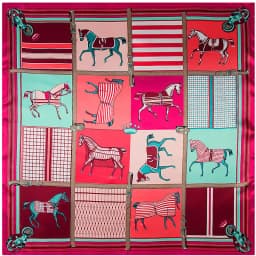 Women Scarf Luxury Brand Horse Carriage Print Hijab Silk Satin Shawl Foulard Square Head Scarves Wraps For Ladies 90x90CM