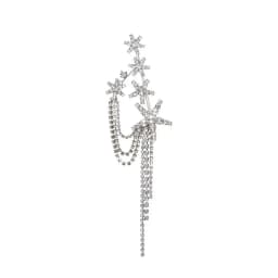 Luxury Crystal Star Tassel Brooch Jewelry for Women Dress Sparkling Rhinestone Shoulder Pin for Wedding & Evening Party Giftt