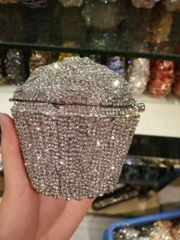 XIYUAN Cake Cup Diamond Handbags Metal Chain Evening Bag Crystal Banquet Clutch Purse Bag Luxury Designer Dress Women's Bag