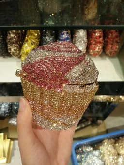 XIYUAN Cake Cup Diamond Handbags Metal Chain Evening Bag Crystal Banquet Clutch Purse Bag Luxury Designer Dress Women's Bag