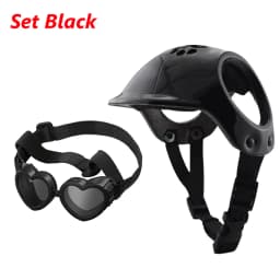 Motorcycle Helmet for Small Dogs Pet Outdoor Supplies Footprint Dog Safety Helmets with Ear Holes Puppy Cycling Accessories