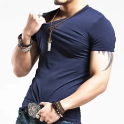 2026 Brand New Men T Shirt Tops V Neck Short Sleeve Tees Men's Fashion Fitness Hot T-Shirt For Male Man T-Shirt Size 5XL