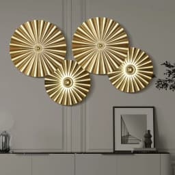 Iron Wrought Wall Hanging Decoration Golden Irregular Disc Wall Pendants Frame Ornament Room Home Decor Crafts Nordic INS Style