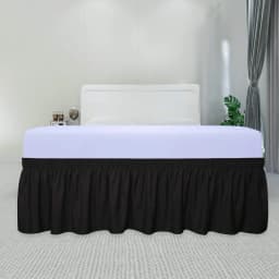 Bedding Bed Skirt Drop Length - White,Black,Gery, Ruffled Dorm Room Bed Skirts, Easy Care, Wrinkle Free ,Microfiber Bed Skirt