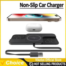 20W Fast Car Wireless Charger Pad For iPhone 16 15 14 13 Samsung Huawei AirPods Phone Non-slip Quick Car Wireless Charging Stand