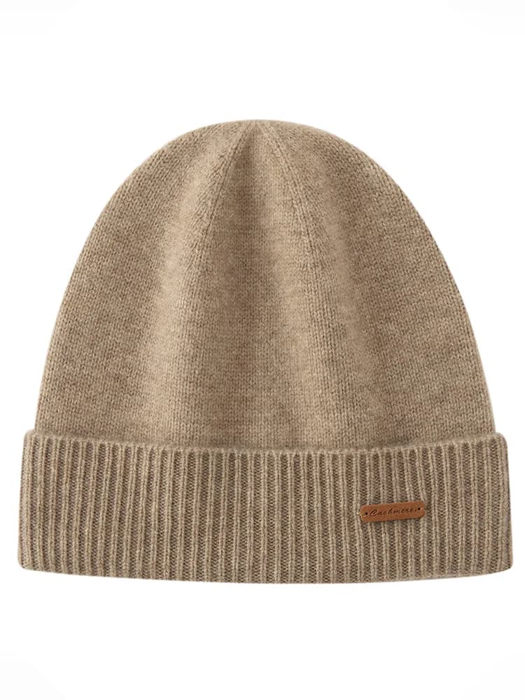 Luxury 100% Cashmere Knitted Hat for Men and Women Unisex Warm Casual Cap Solid Color Autumn Winter Skin-friendly Bottom Wear