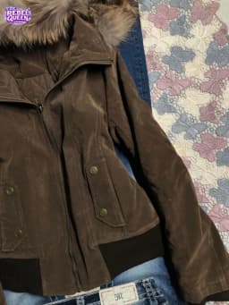 American Vintage Harajuku Jacket Women Slim Brown Fur Collar Hooded Short Coat Winter Gothic Casual Streetwear Fashion Outfit