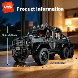 KAVOWORLD 6x6 Heavy Duty Off-Road Truck Building Blocks 1:8 Mechanical Construction Truck Model Kit 3224pcs DIY Bricks Set 6-Wheel Independent Suspension 3-Speed Gearbox 2-in-1 Modification Home Decor Display Birthday Christmas Gift for Adults Teens 14+