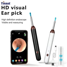 Tinsol New 1296P Smart Visual Ear Cleaner Ear Spoon Otoscope USB-C Charging Endoscope Earwax Removal Tool with Camera