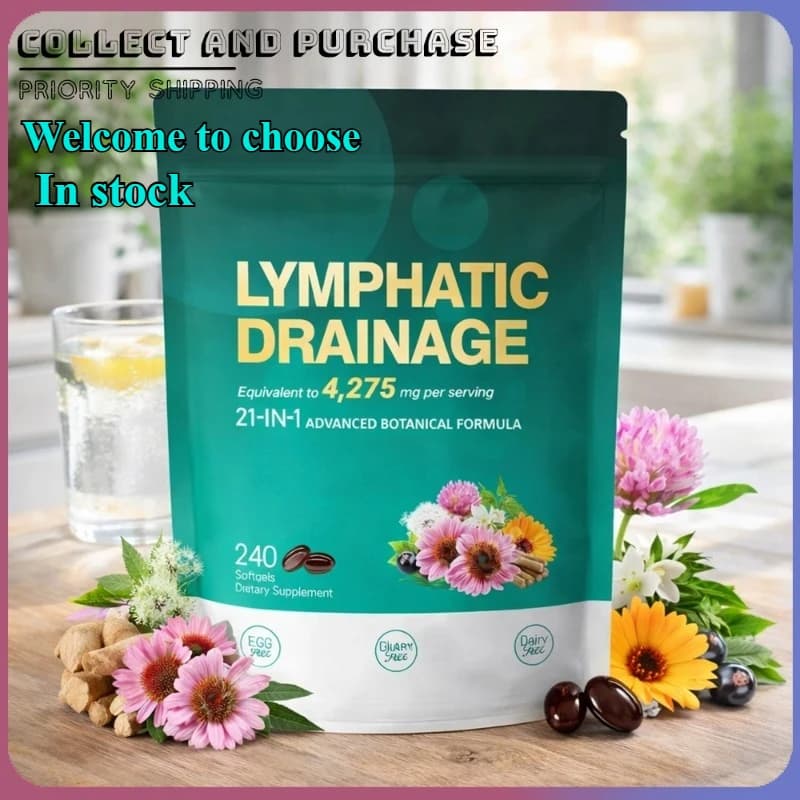 21 in 1 4275mg Lymphatic Drainage Capsules System Support 240 Softgels with Herbal Blend and Dandelion Burdock & Turmeric