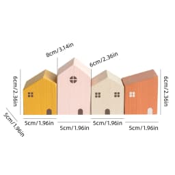 4Pcs Small Wooden House Ornament Miniature Building Table Desktop Home Decor Nordic Style Crafts Christmas Birthday Gifts