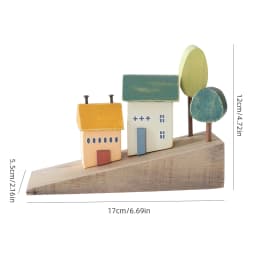 4Pcs Small Wooden House Ornament Miniature Building Table Desktop Home Decor Nordic Style Crafts Christmas Birthday Gifts