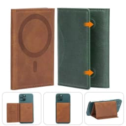 Magnetic Card Holder for iPhone 12-17 Series 3 in 1 Foldable Stand, Wallet ID Bank Card Thin Portable Travel Commute Accessory