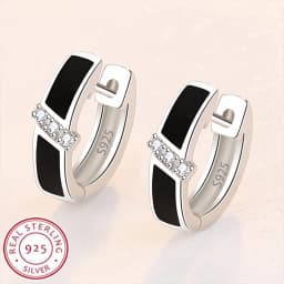 High-quality 925 Sterling Silver Earrings luxury 10mm Circle Zircon Hoop Earring for Grils Woman Wedding party Jewelry Gifts