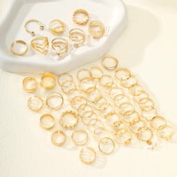 New Fashion Geometric Knuckle Rings Set For Women Boho Butterfly Heart Zircon Gold Color Finger Ring Trendy Party Jewelry Gifts