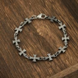Retro Fashion Silver Color Cross Metal Bracelet Hip-hop Punk Style Jewelry Accessories Gift Suitable for Both Men and Women