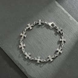 Retro Fashion Silver Color Cross Metal Bracelet Hip-hop Punk Style Jewelry Accessories Gift Suitable for Both Men and Women