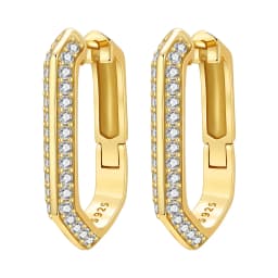 Orstarry S925 Sterling Silver 18k Gold Modern Square Earrings Hoop Earrings For Women Jewelry Trendy Anniversary Gifts