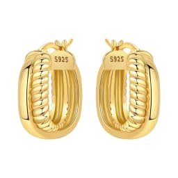 Orstarry S925 Sterling Silver 18k Gold Modern Square Earrings Hoop Earrings For Women Jewelry Trendy Anniversary Gifts