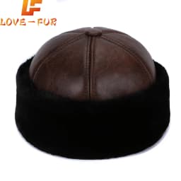 Brand New Style 2026 Retro Cowhide Bomber Hat Winter Keep Warm Caps Men Women Real Leather Cap Thick Velvet Dad Hat Leather Hat