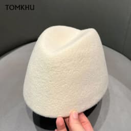 Classic Pillbox Hat 100% Wool Panama Beret Felt Hat Winter Warmer Women Fedora Hat Fascinator Formal Russia Flight Attendant Hat