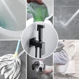 ALENARTWATER Bathroom Black Bidet Faucet Shower Tap Cold Hot Water Mixer Crane Sprayer Head Tap Toilet Faucets