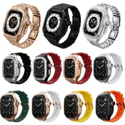 Luxury Stainless Steel Mod Kit for Apple Watch Ultra 49MM 2/1 for IWatch Series Ultra Liquid Silicone Strap Replace Accessories