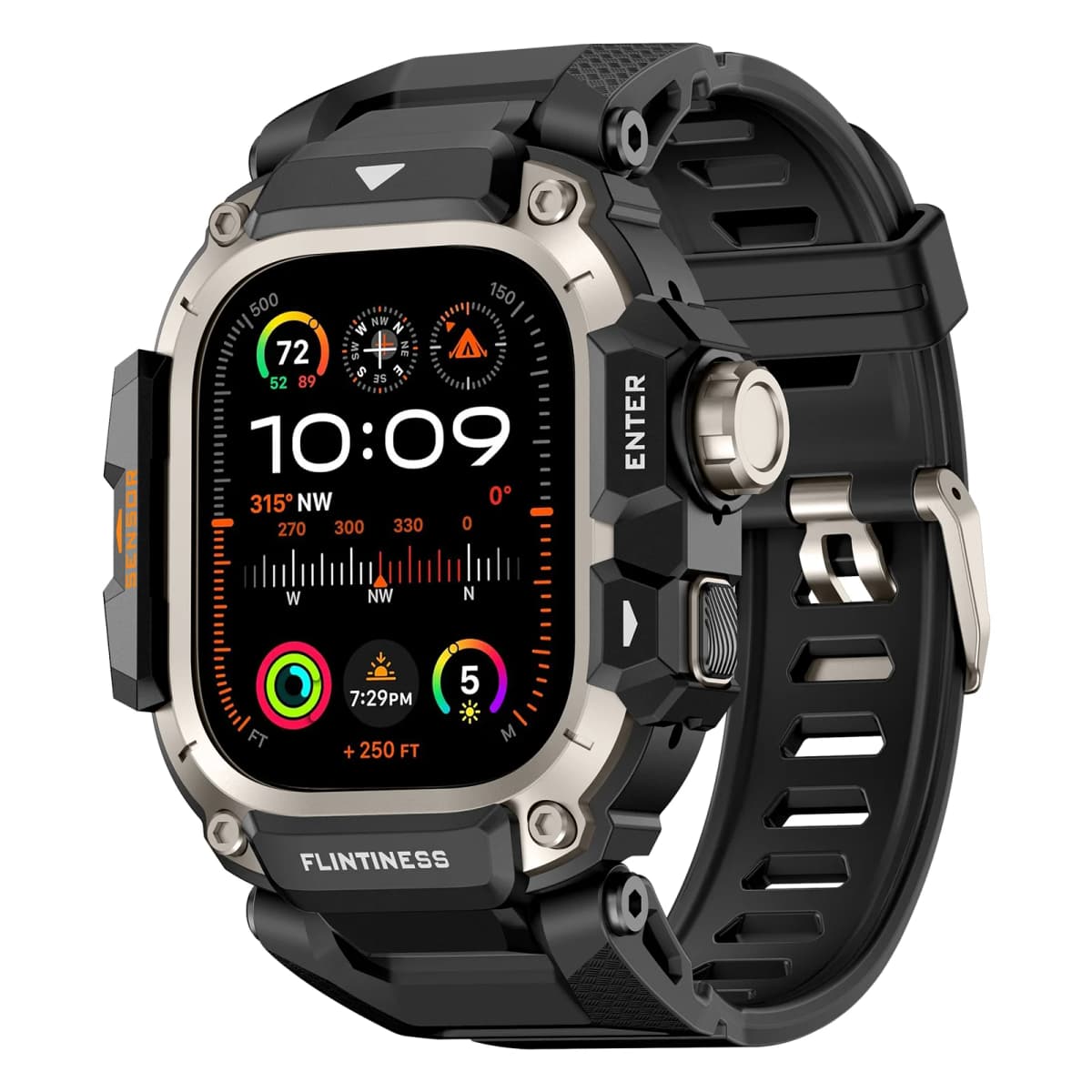 Rugged Band with Case for Apple Watch 49mm 46mm 44mm 45mm, Shockproof Bumper Strap for iWatch SE Ultra/3/2 Series 11 10 9 8 7 6