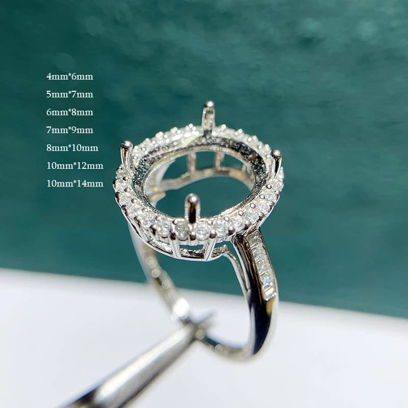 MeiBaPJ 4*6 & 10*14 Seven Sizes Fashion Ring Setting DIY Empty Holders for Women Real 925 Sterling Silver Fine Charm Jewelry