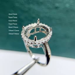 MeiBaPJ 4*6 & 10*14 Seven Sizes Fashion Ring Setting DIY Empty Holders for Women Real 925 Sterling Silver Fine Charm Jewelry