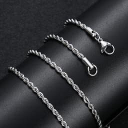 2-6MM Stainless Steel Necklace For Women Men Never Fade Waterproof Twisted Rope Chain Fashion Jewelry 16-30 inches