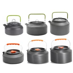 0.8L/1.1L/1.2L/1.6L/2L/2.5L Aluminum alloy Portable Outdoor Camping Coffee and Tea Kettle for Hiking Fishing Picnic and Cooking