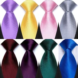 New 8CM Mens Tie Necktie Yellow Pink Blue Wine Red Solid Color Neck Ties For Man Jacquard Woven Ascot Business Party Accessories