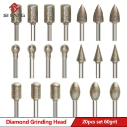 20PCS Diamond Grinding Burr Drill Bit Set for Rotary Tool Diamond Burr Bits with 1/8 Inch Shank Rotary Tool Accessories