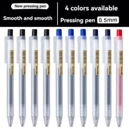 0.5mm Press Gel Pen Blue/Black/Dark Blue/red Ink MUJIs Refills Rod Handle Ballpoint School Office Student Writing Stationery