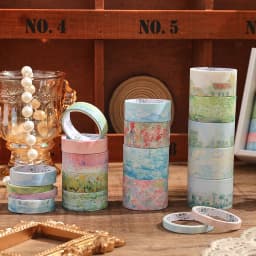 20 Rolls Vintage Garden Painting Washi Tape Set 2M(2.2 Yards) Long Masking Tapes For Scrapbooking Journaling Planner Notebook
