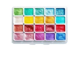 20 Colors Metal Watercolor Painting Set, Portable Box With Shiny Pearls Solid Watercolor Painting, And Art Supplies, Watercolor