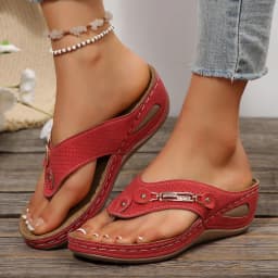 Summer Womens Orthopedic Sandals Orthopedic Flip-Flops With Arch Support Thick Sole Slippers Non-Slip For Daily Wear Beach