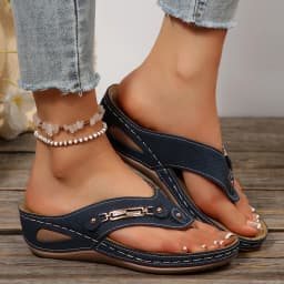 Summer Womens Orthopedic Sandals Orthopedic Flip-Flops With Arch Support Thick Sole Slippers Non-Slip For Daily Wear Beach